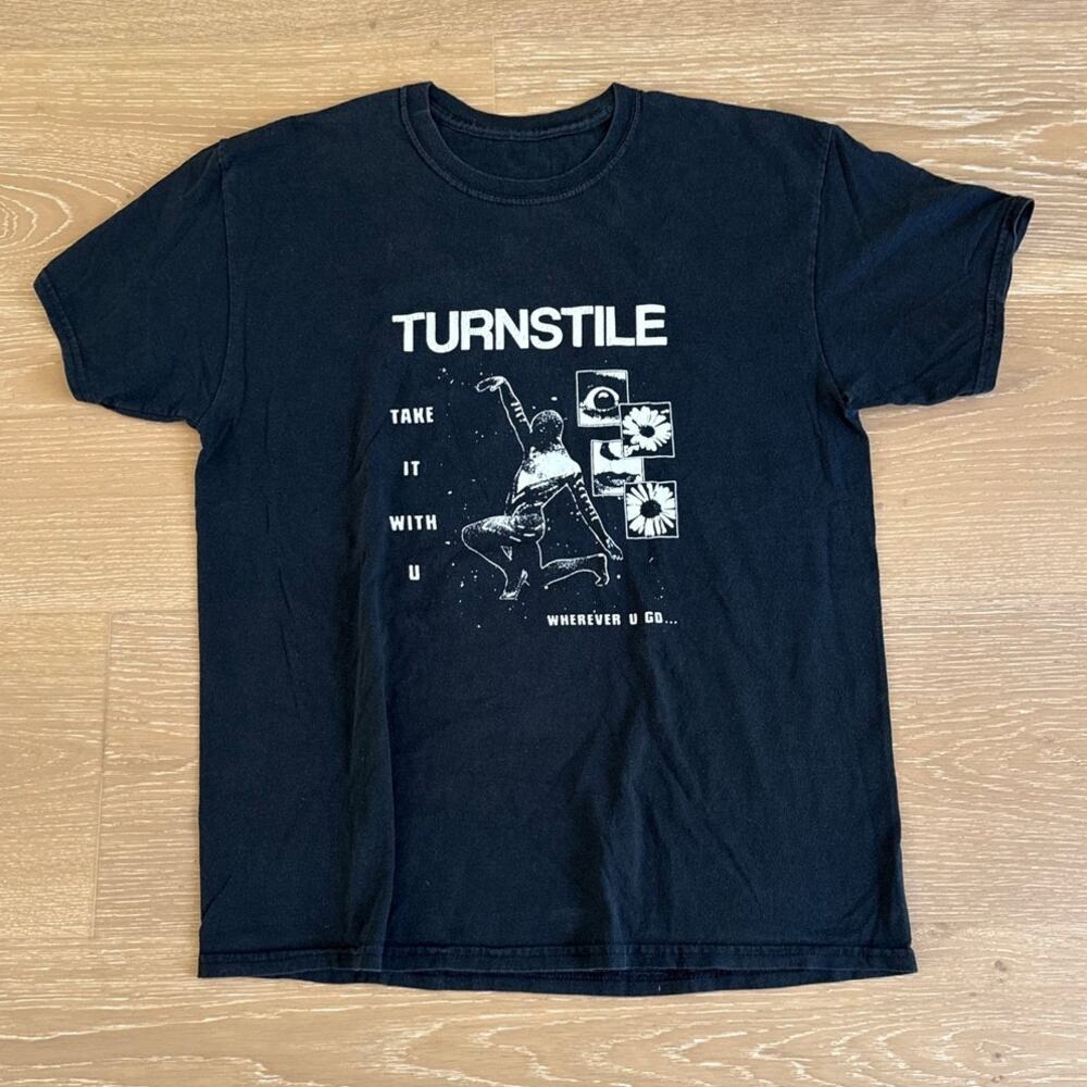 Turnstile Graphic Tee Size Estimated M Black White